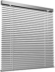 Optimal Products Aluminium Metal Venetian Blinds Trimable Easy Fit 25mm Slat Home Office Silver,Black,White Colours (Silver, 60 x 150 cm)