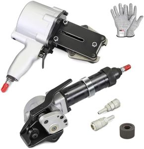 NVOYAJUAN Packaging Pneumatic Metal Steel Strapping Banding Tool Machine for 1 1/4" (1.25") Steel Strap Integrates Functions of Tensioner & Crimper Sealer