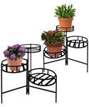 Panacea 86715 Contemporary 3-Tier Folding Plant Stand, Black, 20" H (2)