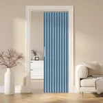 AJAZZ 100% Blackout Accordion Doors Interior Magnetic Door Curtain Closet Door Curtain Invisible Applicable Bedroom Room Living Room Doorway （Blue 42" W x 78" L 1 Panel
