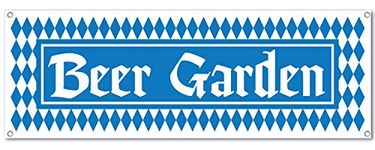 Beistle 57663 Beer Garden Sign Banner, 5-Feet by 21-Inch