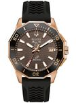 Bulova 98B421 Marina Star Men's Watch Rubber Date Black, Strap.
