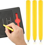 Outus 3 Pieces Replacement Stylus Magnetic Drawing Pen Magnet Replacement Pens for Magnetic Drawing Board Magnapad A to Z and Numbers 0 to 9, Yellow