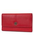 Timberland womens Leather Rfid Flap Cluth Organizer Wallet, Cherry (Pebble), One Size UK