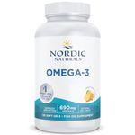 Nordic Naturals, Omega-3, 690mg, with EPA and DHA, High Dose, Lemon Flavour, 120 Softgels, Soy Free, Gluten Free, Non-GMO