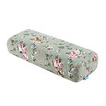 EONSHINE Canvas Exquisite Meditation Yoga Bolster pillow, High Density Sponge Filled Rectangular Back Support Cushion, Pack of 1 (Green Flower)