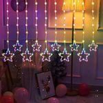 Gesto 10 Star Curtain Light – 8 Flashing Modes Star Lights for Home Decoration | Led Light for Diwali Decoration,Mandir,Pooja Room Decor| High Brightness Next-Gen SMD Fairy Lights (11 Feet,Multicolor)