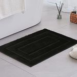 GRANNY SAYS Black Bathroom Mat, 16" x 24" Small Bath Mats for Bathroom Non Slip Washable Washroom Mat, Super Soft Bath Rugs, Tapis de Bain Absorbant, Bathroom Rugs for Bathroom Floor, Tub and Shower