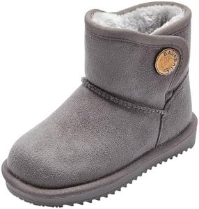 Balabala Kids Snow Boots Girls Warm Winter Boots Faux Fur Suede Boys Snow Boots Water Resistant Mini Boots Casual Boots