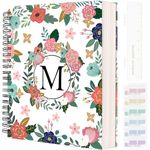 YeeCASE Hardcover Spiral Notebook Journal 8.5” x 11”, 300 Pages Journals for Women Men, A4 Large College Ruled Notebooks, Cute Floral Letter Spiral Journal for Writing, Work, Business, School (M)