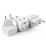 Ceptics European Travel Adapter, 2 in 1 India to European, Germany, France Adapter - Type C European Plug Adapter for Laptops, Phones, Chargers, CE - RoHS - 3 Pack