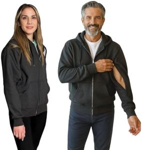 Inspired Comforts Unisex Dialysis Hoodie Sweatshirt with Two Way Zips for Arm Port Access | Full Sleeve |Warm Fleece| S, Charcoal