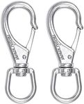 SHONAN Large Stainless Steel Swivel Snap Hooks, 2 Pack 4.6 Inch Heavy Duty Boat Hooks, Large Spring Hooks for Boat Anchor Ropes and Cables