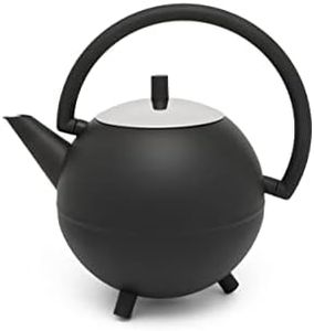 Bredemeijer 111003 Bella Rond Teapot, Stainless Steel, 1200 milliliters, Black