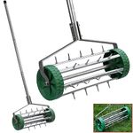 TMZ® Gardening Lawn Aerator Grass Roller With 3 Level Adjustable Telescopic Handle