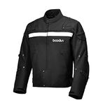 VNFOX Men's Adventure Motorcycle Jacket - Durable, CE Armored, Waterproof and Windproof Riding Gear for All 4 Seasons, Black, Medium