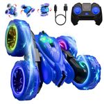 Remote Control Car, Rechargeable Fast Direct Charging RC Cars with Colorful Light, Double Sided 360° Flips RC Stunt Car 2.4Ghz 4WD All Terrain RC Race Car Toy Xmas Gift for Boys and Girls Aged 3-12
