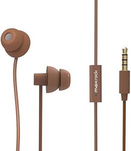 MAXROCK Sleeping Headphones, in-Ear Soundproof Earplug Soft Earbuds with Mic Noise Cancelling Sleep Earphones for Side Sleeper, Insomnia, Snoring, Air Travel, Bedtime Listening... (Coffee)