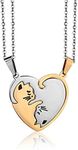 GOVENUS Couple Heart Or Cat BFF Best Friend, Puzzle Friendship Pendant Necklaces,316L Stainless Steel Gold&Silver