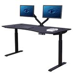ApexDesk Elite Pro Series 60" x 27" Electric Height Adjustable Stand up Desk, Sit Stand Home Office Desk, Computer Desk - Curved Black