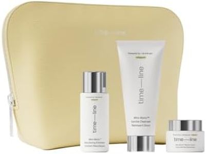 Timeline Mitopure Skincare Routine Starter Kit in Travel Case with Gentle Cleanser 50 ml, Resurfacing Exfoliator 30ml & Barrier Cream 15 ml for All Skin Types