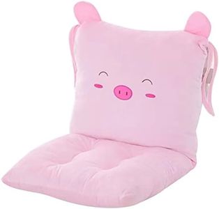 Chezmax Joint Detachable Rocking Chair Seat Back Cushion Set with Ties for Teen Girl Bed Study Play Room Pink Pig