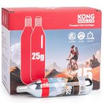 KONG MING CAR CO2 Cartridges with Thread, 16g/25g CO2 Cartridges with Thread Connection for All CO2 Bicycle Tyre Fillers, CO2 Pump for Road Bikes and Mountain Bikes (25G-15PCS)