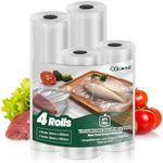 Vacuum Sealer Roll Bags Food, Xkimos 4 Pack Food Vacuum Sealer Bag Roll, BPA Free,28/20CMx5M Heat Commercial Grade Bag Rolls Storage Bags, Food Saver, Vacuum Bags Compatible with All Vac Machines