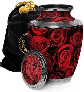 Crimson Rose Urns for Human Ashes Adult Female Large, XL or Small Urns for Human Ashes & Urns for Ashes Adult Female for Home or Burial - Rose Urn