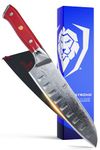 DALSTRONG Santoku Knife - 7" - Shogun Series - Damascus - Japanese AUS-10V Super Steel 67 Layers - Vacuum Treated - Crimson Red ABS Handle - Sheath Included