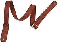 WerKens Mandolin Strap Leather Adjustable Straps for Mandolins/Ukulele/Banjo Slim Design Leather Mandolin Straps Comfortable Grip Shoulder Ukulele Strap - Brown - 1.40" Inch Wide