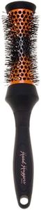 Denman (Small) Thermo Ceramic Hourglass Hot Curl Brush - Hair Curling Brush for Blow-Drying, Straightening, Defined Curls, Volume & Root-Lift - Orange & Black, (DHH2)