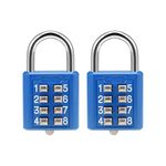 uxcell 8-Digit Combination Padlock Push Button Lock for Locker Cabinet Blue 2Pcs