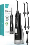 COSLUS Water Dental Flosser Teeth Pick: Portable Cordless Oral Irrigator 300ML Rechargeable Travel Irrigation Cleaner IPX7 Waterproof Electric Waterflosser Flossing Machine for Teeth Cleaning F5020E