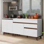Madesa Modular Kitchen Set with Cabinets Ample Storage 190 Cm Wide with 3 Cabinets, 1 Pull-Out Drawer - White