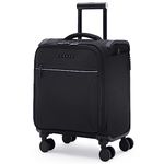 Verage Toledo Softside Expandable Spinner Wheel Luggage, Black, Carry-On 15-Inch