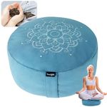 Yes4All Meditation Cushion & Floor Pillow Foam Zafu Buckwheat, Mandala Pattern Yoga & Meditation Bolster Pillows, Floor Cushions for Sitting