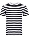 Generic Men's Women Black & White Striped Summer Casual T-Shirt Short Sleeve Crew Neck Top Size Medium