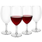 COOKY.D Unbreakable Short Stem Red Wine Glasses 20 oz, 100% Tritan-Plastic Drinkware Sets, BPA Free & Dishwasher Safe, Set of 4