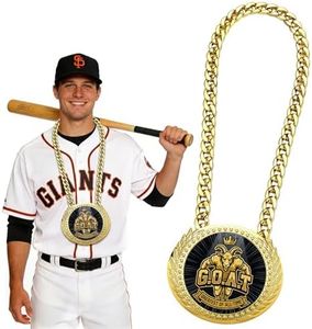 Opxuliix Goat Turnover Chain Medal Greatest of All Time Award – Solid 6 oz Big Gold Champion Necklace for Fantasy Football League Winner Office Party Favors & Top Sales Recognition