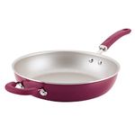 Rachael Ray 12157 Create Delicious Deep Nonstick Fry Pan/Skillet, Aluminum, Burgundy Shimmer