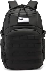 Wotony Military tactical backpack, backpack for men black small tactical backpack assault bag (polyurethane-black, 20 inch)