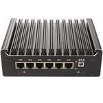 4K Firewall Micro Appliance, 6 Port i226-V 2.5G LAN Fanless Mini PC Celeron N100, 16GB DDR4 256GB NVMe, 4* USB, HDMI, DP, COM RJ45, Type-C, AES-NI VPN Router Support pfsense Openwrt, Wifi Slot