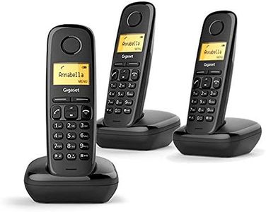 Gigaset A170 Trio, Tre Telefoni Portatili, Chiamate Interne, Trasferimento di Chiamata, Ampia Rubrica, Nero [ITALIA]