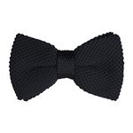 Allegra K Men's Pre-tied Bowtie Adjustable Neck Solid Color Knitted Bow Ties Black One Size