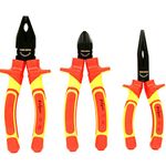 3Pc Professional Electrician VDE Pliers Set Insulated Grip Wire Cutters