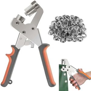 Grommet Tool Kit, Eyelets Pliers with 100 pcs 10.5mm Metal Grommet Set (Gold, Black, Silver) for Tarps,Fabric,Tents,Vinyl,Canvas (Type A)