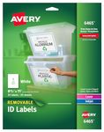Avery Self-Adhesive Removable Laser Id Labels, White, 8.5 x 11 inches, 25 per Pack (6465)