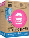 WBM Laundry Detergent Pods, 128 Count | Fresh & Clear Unscented | Laundry Pods 10x Ultrapower Cleaning With Color Protection and Eco-Friendly Packaging