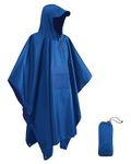 Victoper Waterproof Poncho Adult, Reusable Rain Poncho Adult Waterproof Poncho Waterproof Adult Waterproof Lightweight Raincoat for Hiking Outdoor Cycling Camping Traveling Blue…